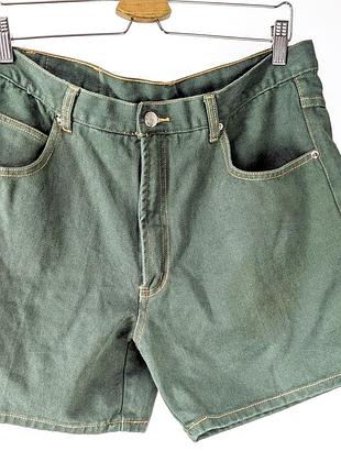Джинсовые шорты united jeans corp размер 44 (l / 50) зеленые травяные, отличный