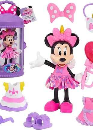 Лялькові набори для дівчинки disney junior minnie mouse fabulous fashion doll unicorn magic