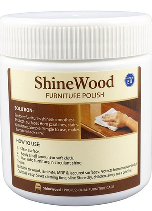 Полироль для мебели shinewood крем для дерева и ламината для очистки и ухода объем 500 мл