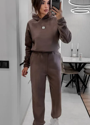 Женский флисовый костюм  с капюшоном s, m, l, xl 7 цветов av4909-1086ве
