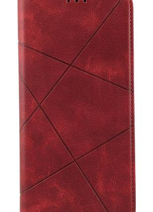 Чехол книжка business leather для poco c81 / с81 pro на магните с подставкой красный