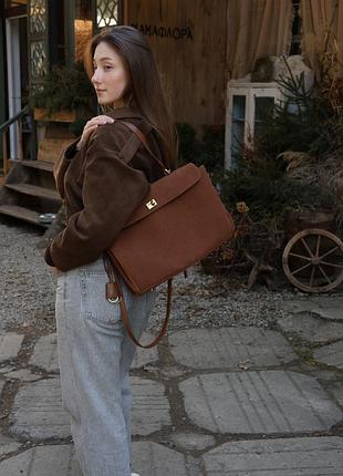 Сумка rodeo large suede ginger/gold 2