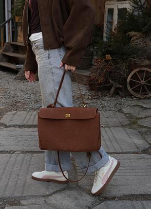 Сумка rodeo large suede ginger/gold 3