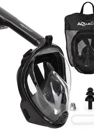 Полнолицевая маска для сноркелинга aquaget size l/xl aq0004 black