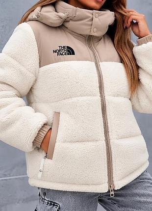 Шикарна 🌹куртка барашик ❄️зима унисекс норс фейс dorimodes на ог от 90 по 124см