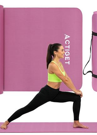 Коврик спортивный actiget nbr 183 x 61 x 1 cм для йоги и фитнеса act0018 pink
