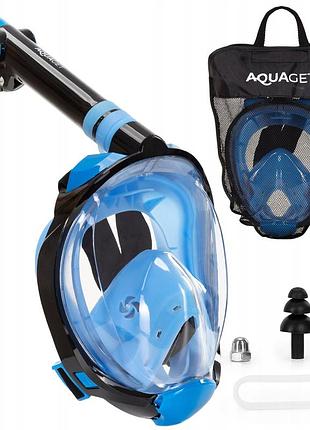 Полнолицевая маска для снорклинга aquaget size l/xl aq0003 blue/black