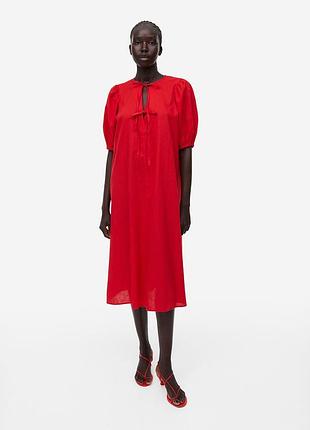 Сукня міді жіноча h&m лляна червона