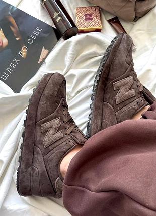 Жіночі кросівки new balance x stone island 574 ghost pack brown | 38–41