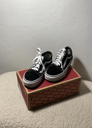 Vans old skool, чорні з білим