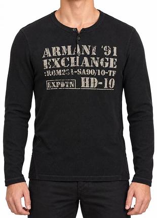 Чоловічий лонгслів armani exchange з ґудзиками та принтом, l