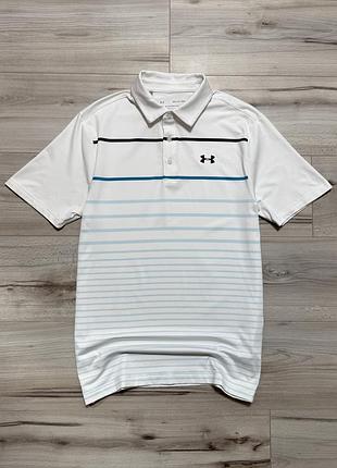 Белая футболка поло андер армор under armour the playoff polo, sm, оригинал
