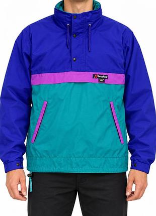 Вінтажний чоловічий анорак berghaus gore-tex, синьо-бірюзовий