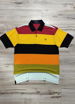 Нова стильна вінтажна футболка поло фред перрі 90-х fred perry bold striped pique, l, оригінал