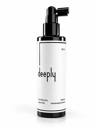 Спрей для укладки волос deeply heat styling spray shape & hold для прикорневого объема, волн, локонов и фиксации