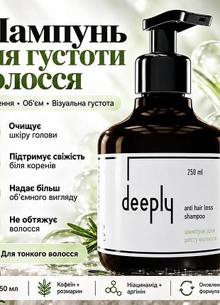 Шампунь для зміцнення і росту волосся deeply anti hair loss shampoo проти випадіння та ослаблення коренів волосся