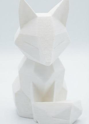 Декоративна фігурка "лисиця", пластикова, біла, 4.4х5.6х8.6 см