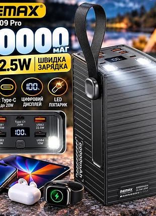 Павербанк remax rpp-609 pro 60000 мач с быстрой зарядкой pd 20 вт / qc 22.5 вт, серый