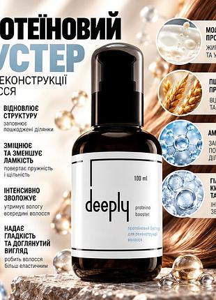 Бустер для восстановления волос deeply protein booster с протеинами для ломких, пористых и ослабленных прядей волос