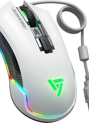 Victsing pc109a - игровая мышь проводная, 7250 dpi, 6 программируемых кнопок, rgb-подсветка, usb