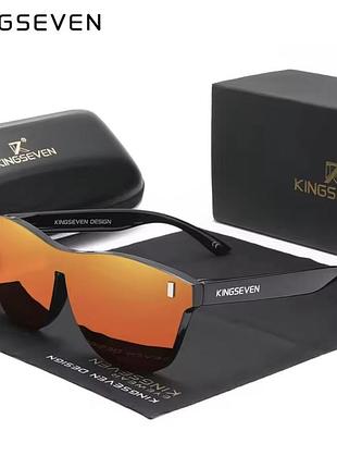 Брендовые мужские солнцезащитные поляризационные очки kingseven стекло красное, высший уровень защиты uv400