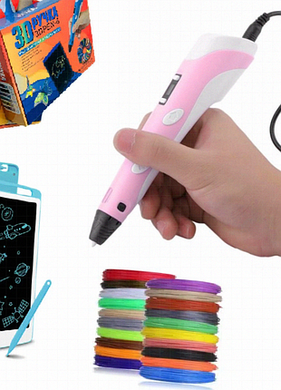 Творческий набор 3d pen-6 с жк-экраном, графическим планшетом, 100 м нити и шаблонами
