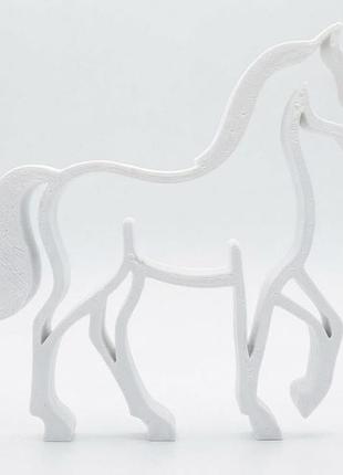 Декоративная фигурка "конь", контурная, пластиковая, белая, 9х9.3х1.2 см