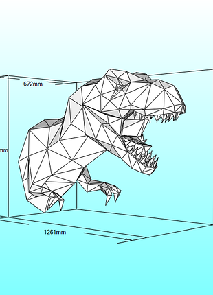 Paperkhan конструктор з картону динозавр тиранозавр пазл орігамі papercraft 3d фігура полігональна набір подарок сувенір антистр