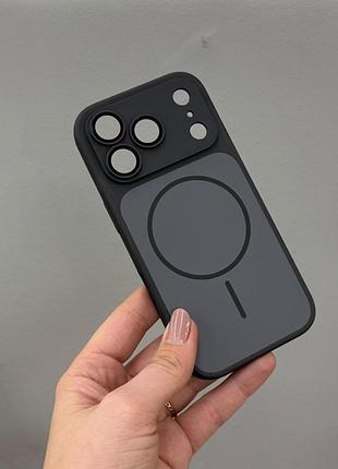 Силіконовий чохол-накладка з magsafe для iphone 17 pro, чохол із захистом камери для iphone 17 pro (чорний)