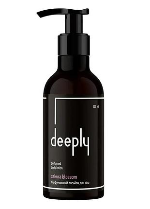 Парфюмированный лосьон для тела deeply sakura blossom с маслами ши, авокадо и макадамии для мягкости и гладкости
