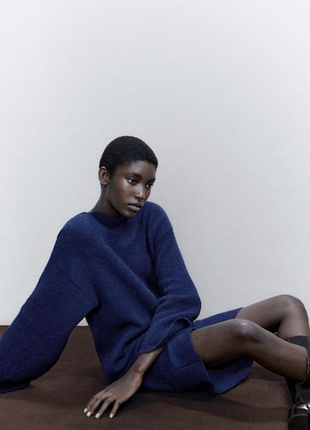 Теплое платье-свитер с содержанием шерсти и альпаки от massimo dutti