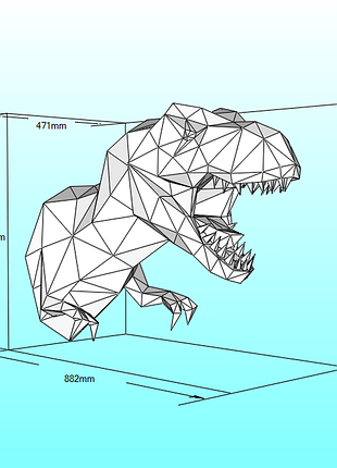 Paperkhan конструктор з картону динозавр тиранозавр пазл орігамі papercraft 3d фігура полігональна набір подарок сувенір антистр