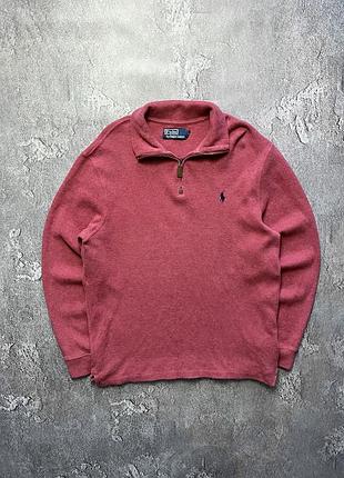 90x vintage винтажный свитшот 1/4 zip polo ralph lauren поло ральф лаурен big pony size m размер м