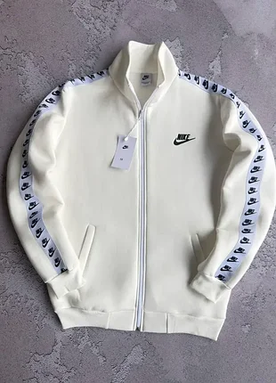 Спортивная кофта на флисе nike молочная премиум качества