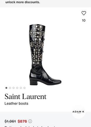 Жіночі чоботи saint laurent чорні шкіряні розмір 39 eu