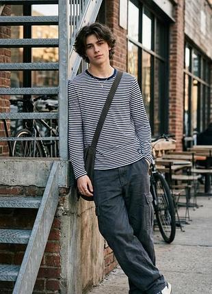 Лонгслів чоловічий jack & jones premium в смужку, розмір m, 100% бавовна