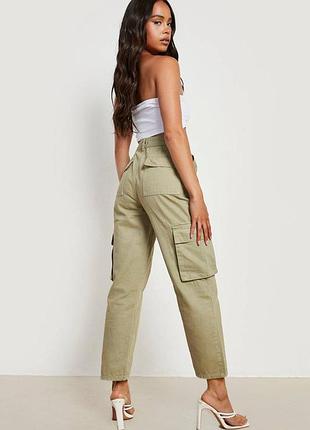 Штани брюки карго жіночі оливка boohoo m/l