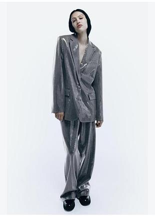 Шикарні штани в паєтки zara premium