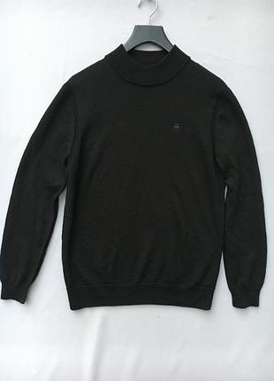 Чоловічий светр g-star raw 100% мериносова вовна чорний розмір l