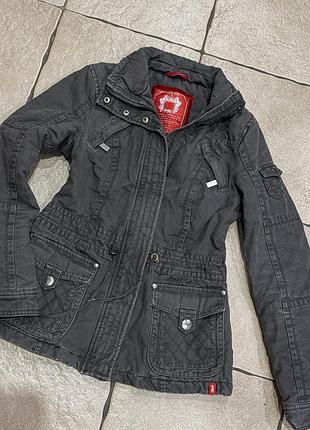 Жіноча демісезонна куртка-парка edc by esprit, розмір s (44), бавовна