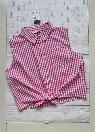 👕310грн👕164см на xs/s/m 🛍у наявності🛍1шт primark укорочена сорочка на завʼязках без рукавів