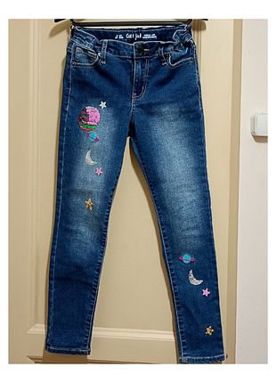 Джинси скінні cat & jack розмір 10 (137-142 см) космос з паєтками super stretch