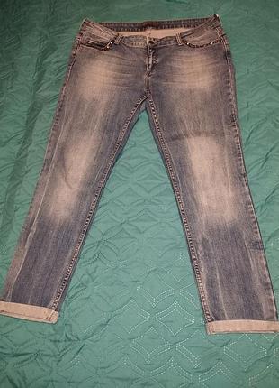 Джинси zara basic сині варені, прямий крій, розмір eur 44