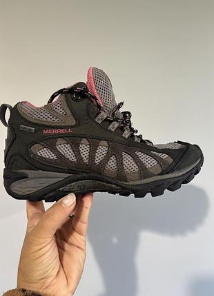 Черевики жіночі merrell для трекінгу, сірі з рожевим, розмір 37