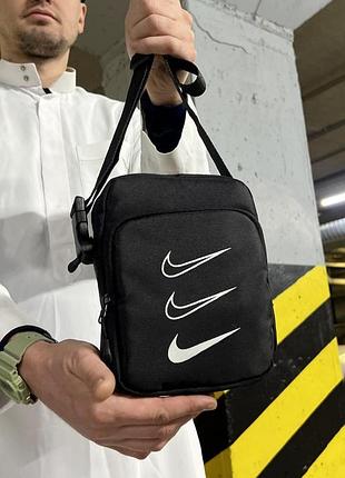 Барсетка чорна nike, сумка через плече найк, сумка маленька спорт