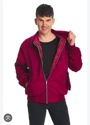 Винтажная бордовая куртка харингтон made in england / harrington jacket, размер l