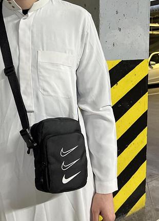 Барсетка чорна nike, сумка через плече найк, сумка маленька спорт