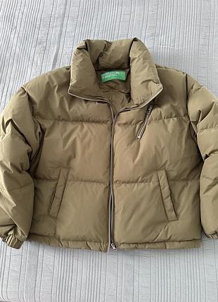 Куртка жіноча, benetton, розмір м, коротка, пух-перо