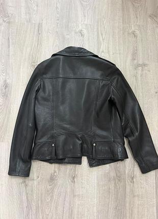 Куртка жіноча massimo dutti косуха шкіряна чорна