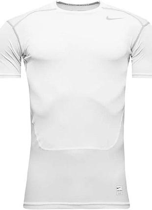Футболка nike pro hypercool compression carbon white/matte silver